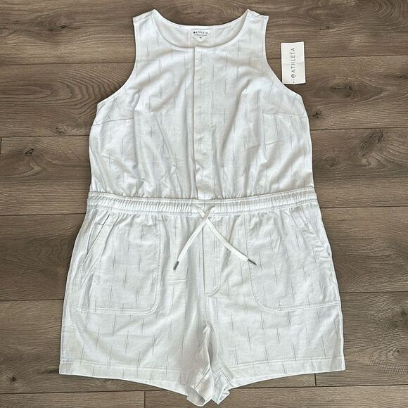 Athleta Farallon White Printed Front Snap Romper Size 1X - Picture 3 of 14